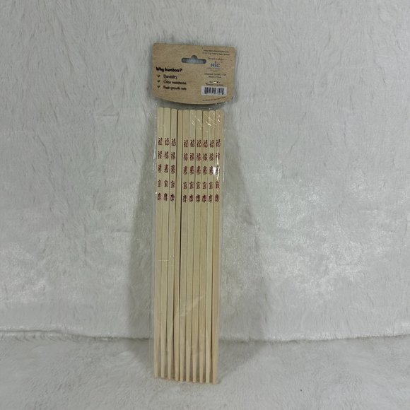 Helen’s Asian Kitchen Chopsticks – 10 Pair Bamboo Go Green 10.5" new - Picture 4 of 5